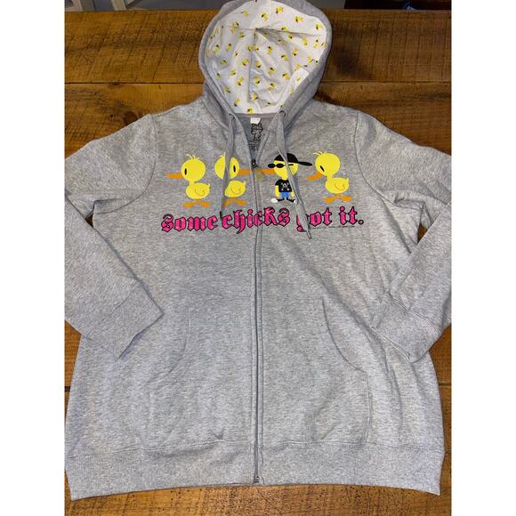 Unisex Gray Jim Benton "Some Chicks Got It"‎ Chick Hoodie Sweatshirt Size 18/20 - Picture 1 of 8